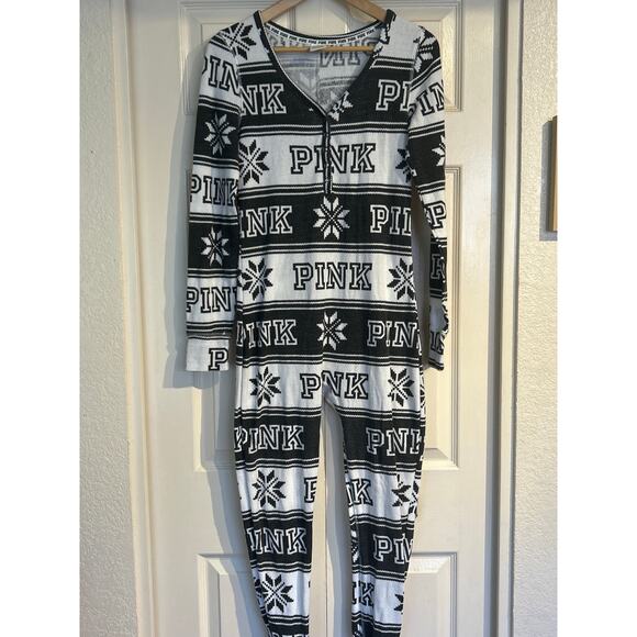 PINK Victoria's Secret One Piece Thermal Pajamas - Picture 1 of 5